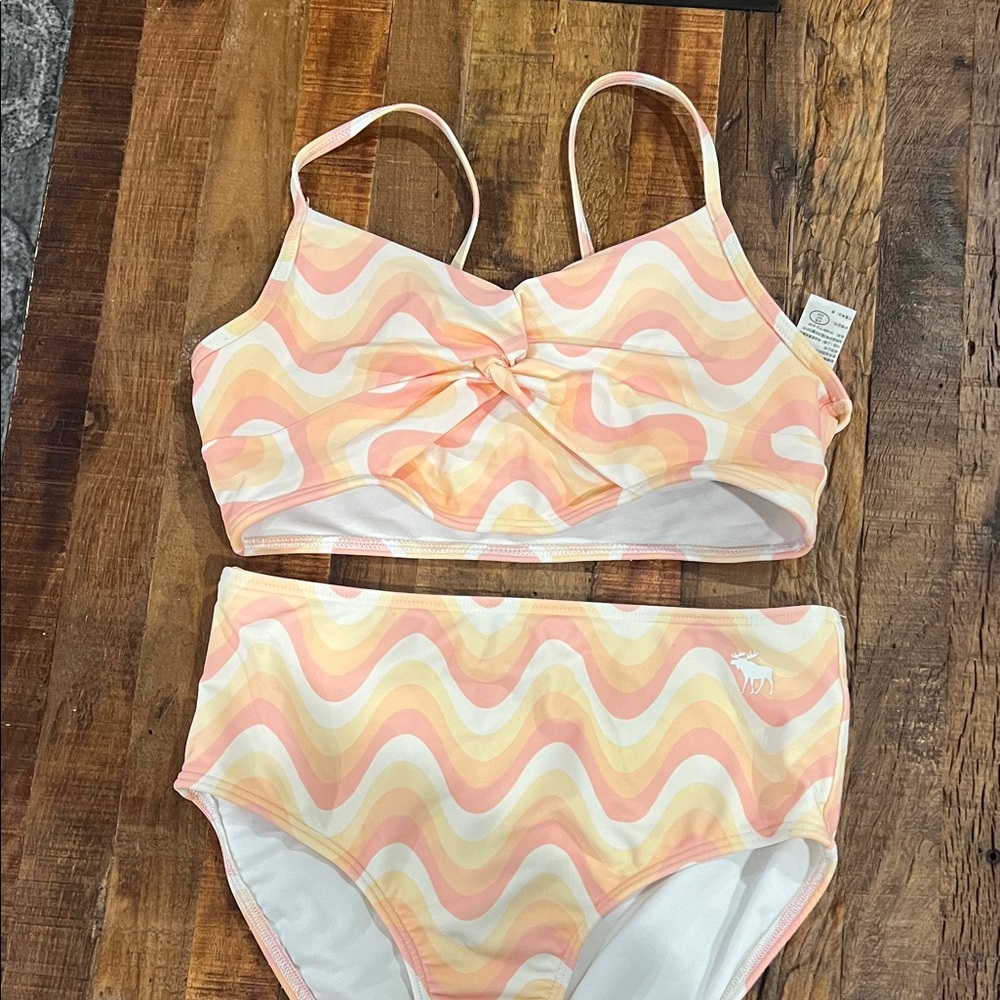 Abercrombie Kids Peach and White Swimsuit